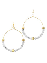 Stone & Metal Ball Earrings