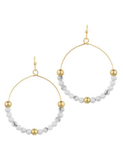 Stone & Metal Ball Earrings