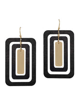 Triple Layered Square Earrings