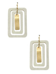 Triple Layered Square Earrings