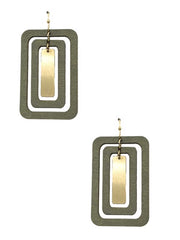 Triple Layered Square Earrings
