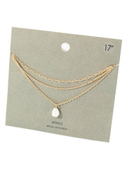 Brass Pearl Necklace