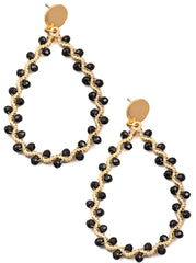Beaded Twist Teardrop Earrings