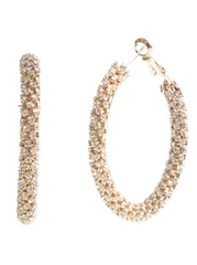 45mm Rhinestone Tube Stone Hoop Earring