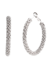 45mm Rhinestone Tube Stone Hoop Earring