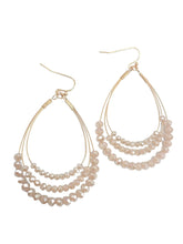 Layered Wire Bead Teardrop Earrings