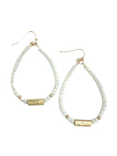 Glass Bead Teardrop Bar Accent Dangle Earring