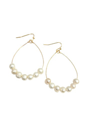 Wire Freshwater Pearl Teardrop Earring