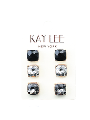 Assorted Stud 3 Piece Earring Set