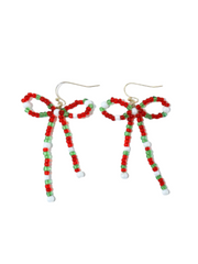 Color Me Christmas Beaded Ribbon Earring