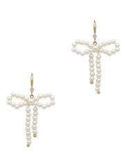 Glass Pearl Bow Earring