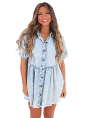 Good Day Denim Button Down Dress
