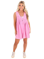 Top Pick Pleated Denim Romper