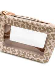 Hollis Clear Leopard Toiletry Case