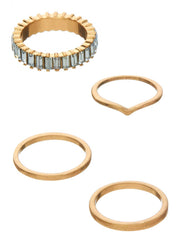 Gold Rhinestone Ring Set