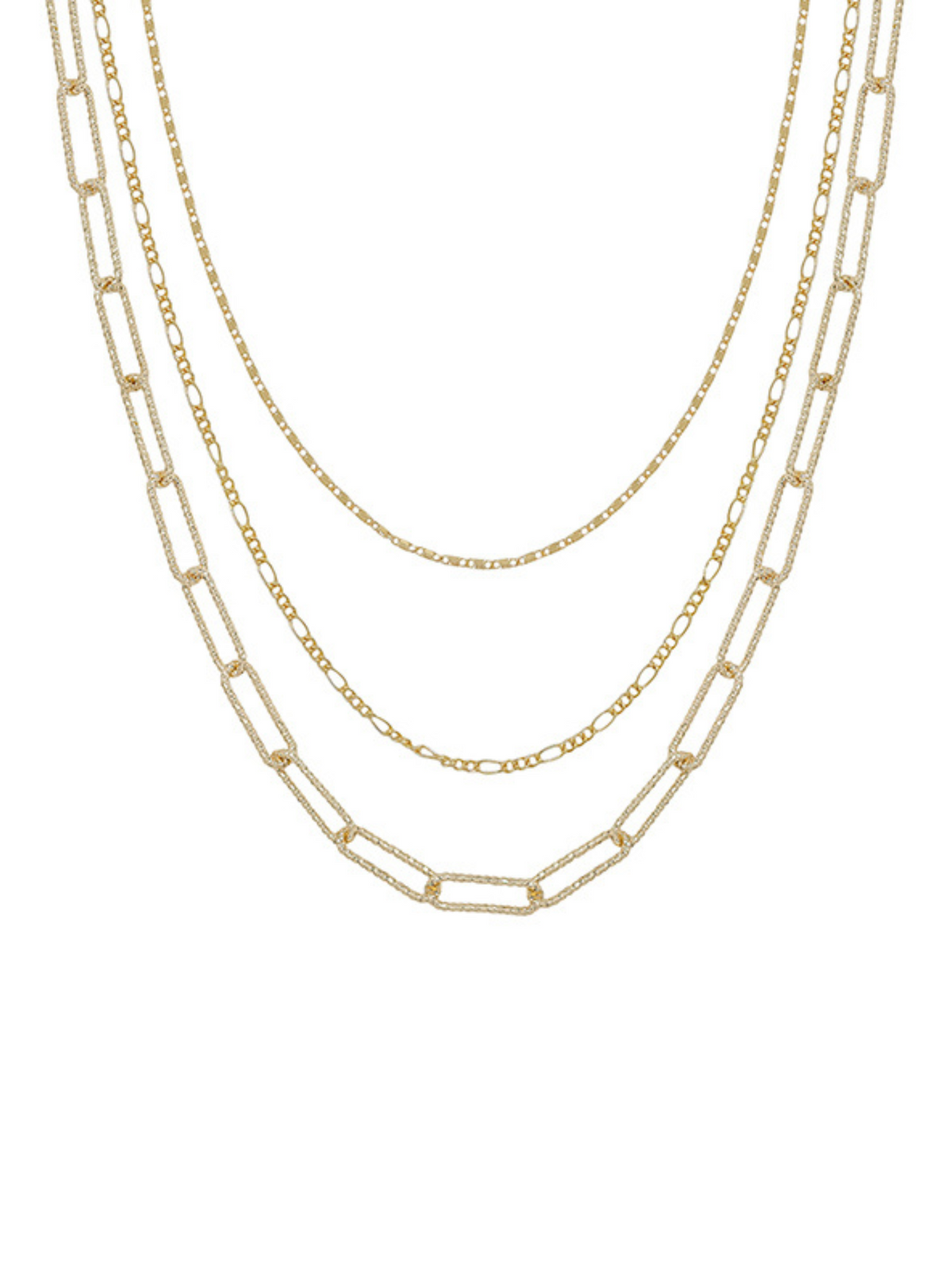 Multi Chain 3 Layered Short Necklace