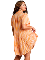 Curvy Leave it On the Field Gingham Dress