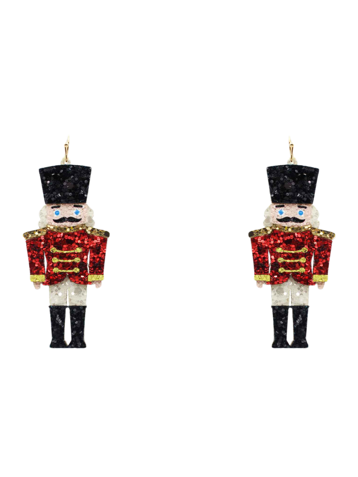 Nutcracker Glitter Dangle Earrings