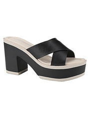 Bloom Criss-Cross Block Heel Sandal