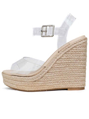 Almost There Clear Espadrille Wedges
