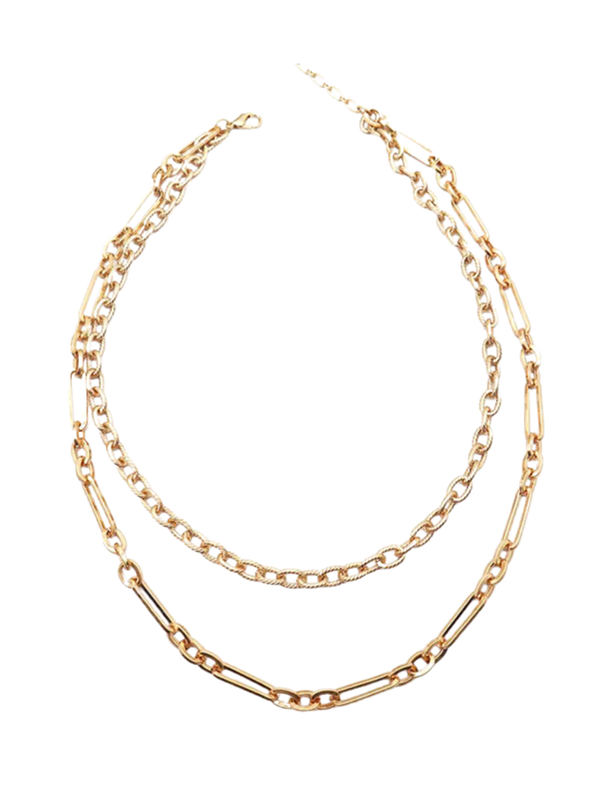 Double Layered Metal Chain Necklace