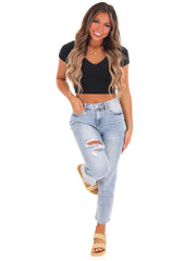 Follow You V-Neck Crop Top