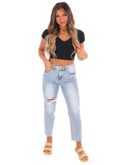 Follow You V-Neck Crop Top