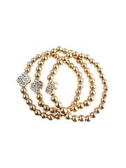 Clover Multi Metallic Stretch Bracelet