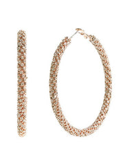 65mm Rhinestone Tube Stone Hoop Earring