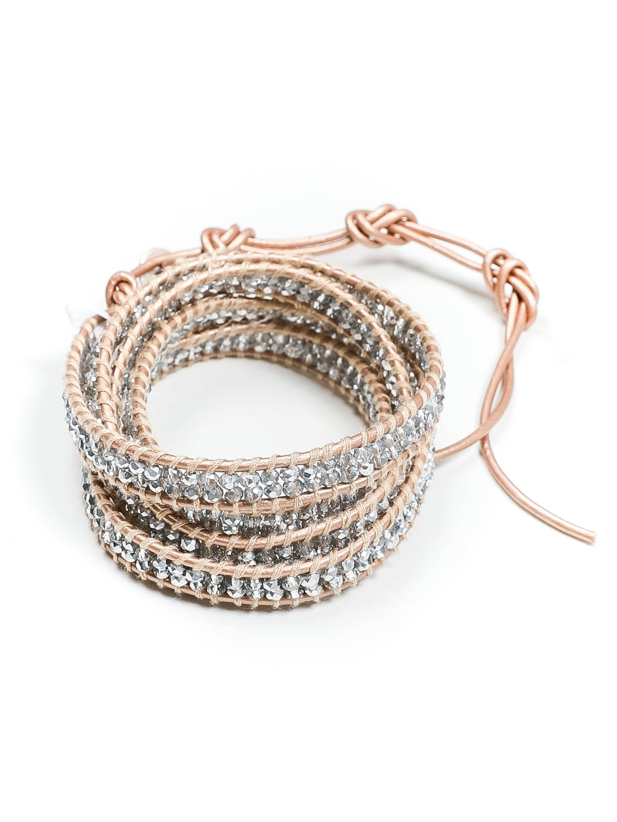Argent Leather Wrap Bracelet