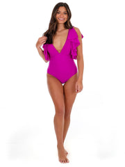 Beach Chic Ruffle Sleeve One Piece Swimsuit