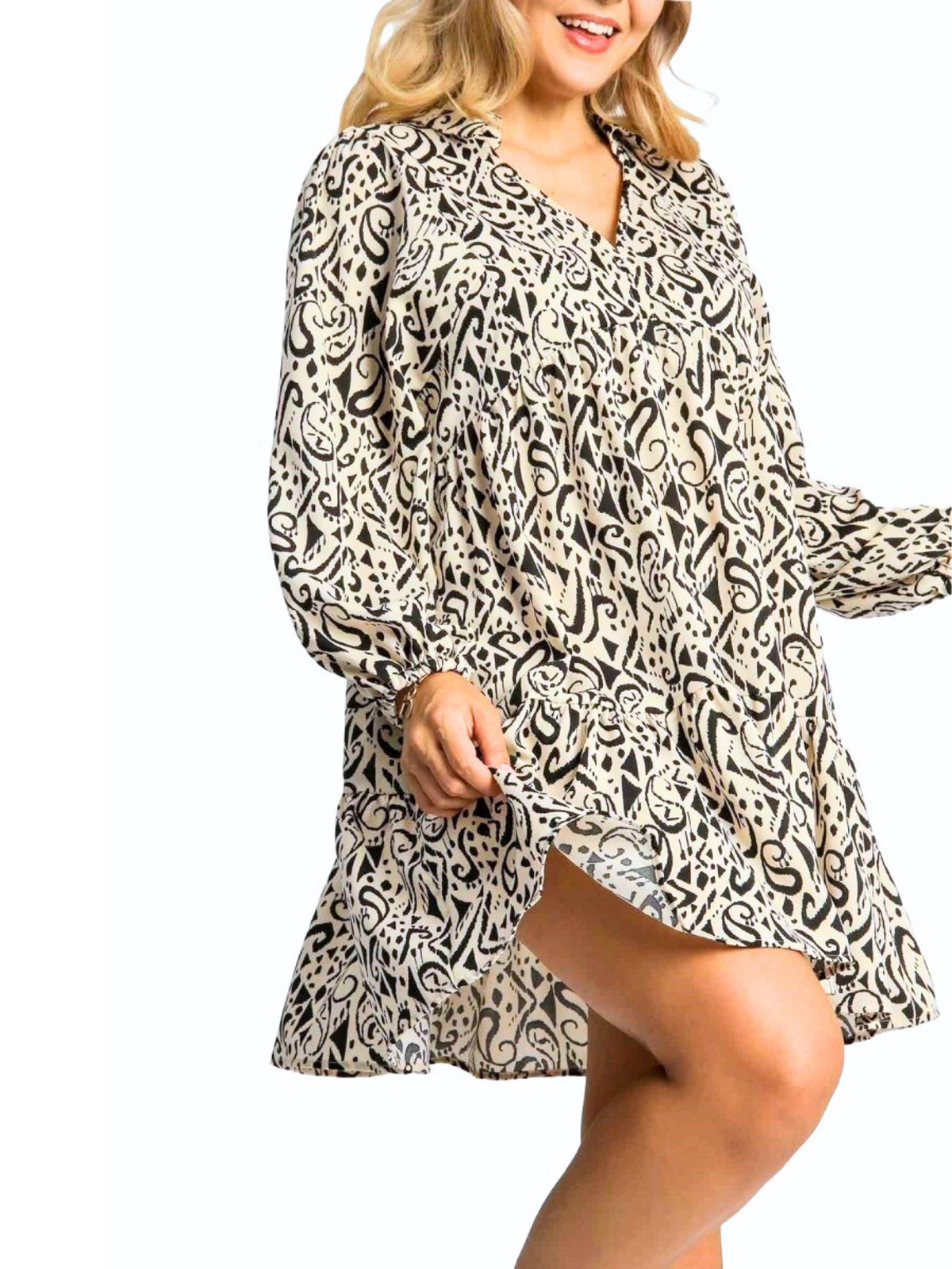 Curvy Start All Over V-Neck Dress