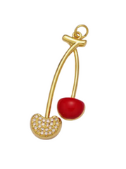 Big Enamel Stone Cherry Charm