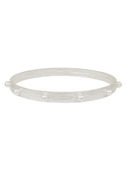 Pearl Accent Scratched Texture Bangle