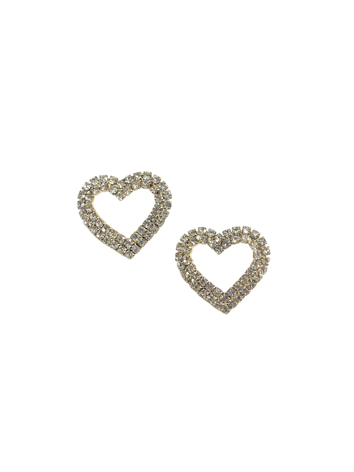 Rhinestone Heart Stud Earrings