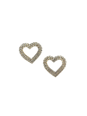 Rhinestone Heart Stud Earrings