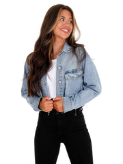 Cropped Chenille TENN Denim Jacket