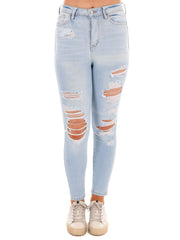 Born to Run Light High Rise Destroy Ankle Skinny Jean