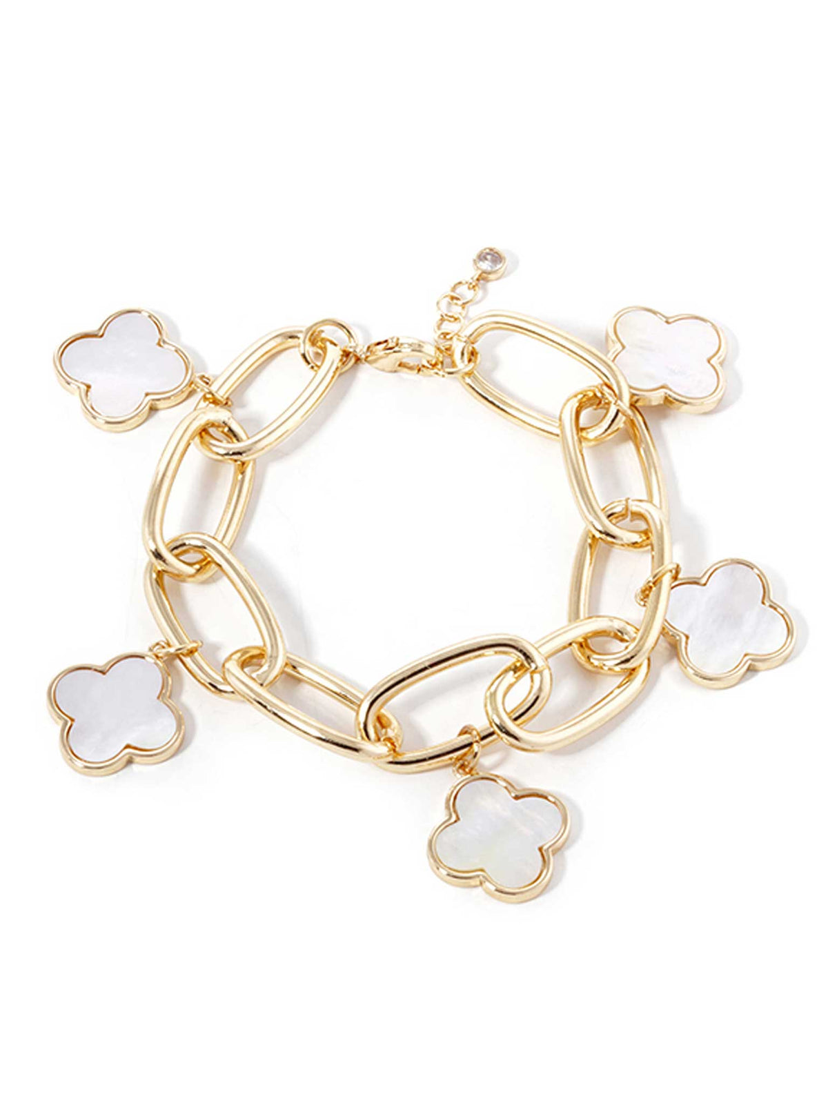 Quatrefoil Charm Station Link Bracelet