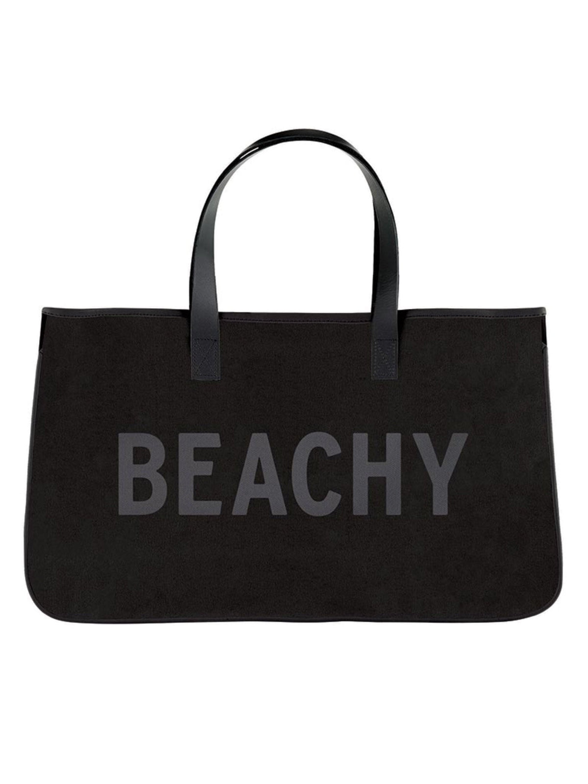 Beachy Black Canvas Tote