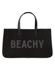 Beachy Black Canvas Tote