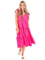 A Little Love Ruffle Midi Dress