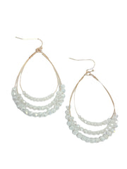 Layered Wire Bead Teardrop Earrings