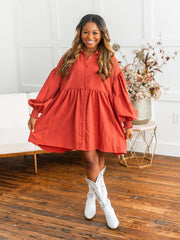 Leave A Message Button Up Dress