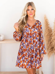 Falling Again Print Dress