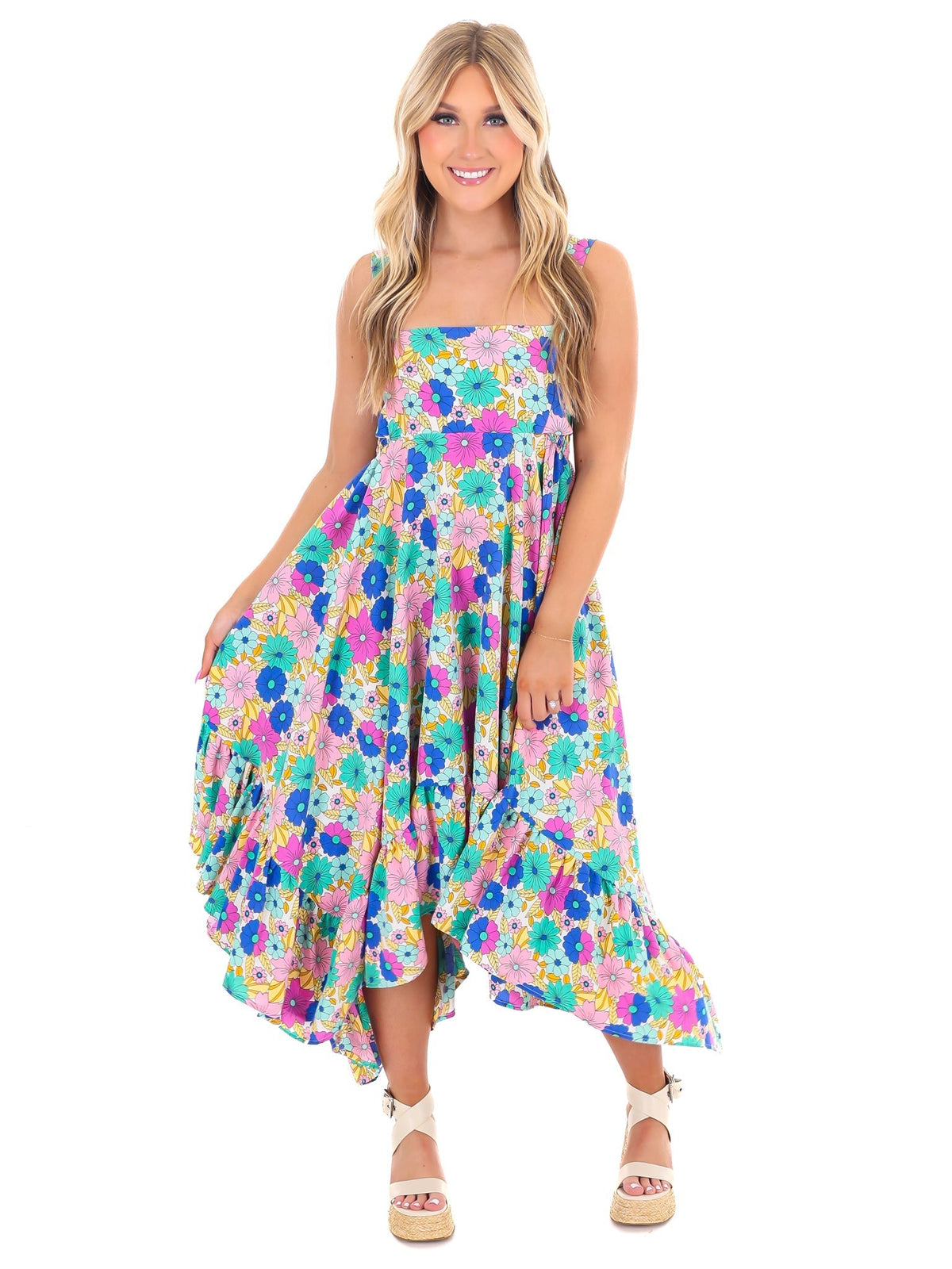 Never Let Go Floral Midi Dress