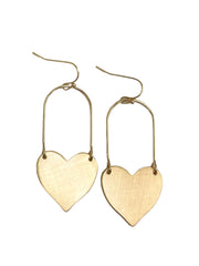 Metal Heart Dangle Earrings