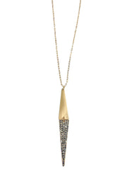 Triangle Pave & Metal Pendant Necklace