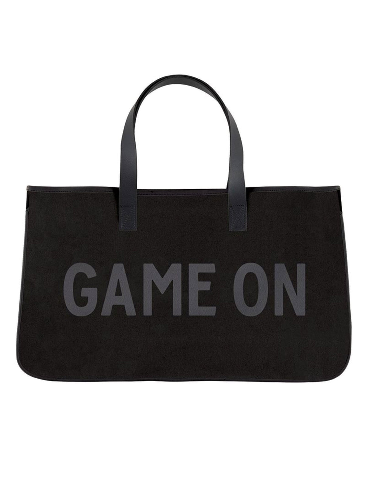 Game On Black Canvas Tote