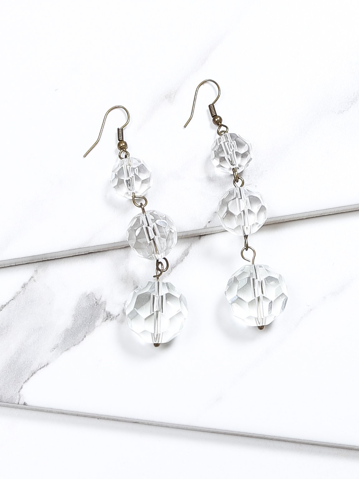 Triple Drop Crystal Earrings